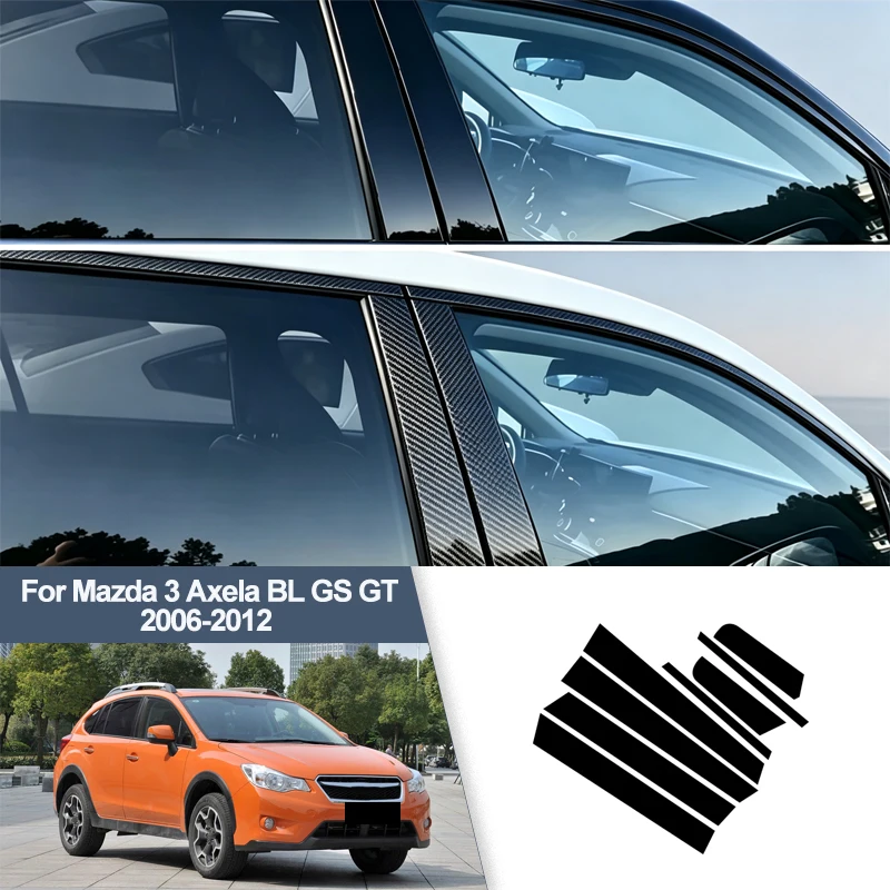 For Mazda 3 Axela BL GS GT 2006-2012 B/C Pillar Post Stickers PC Window Middle Pillar Trim Decorative Car Exterior Protect Parts
