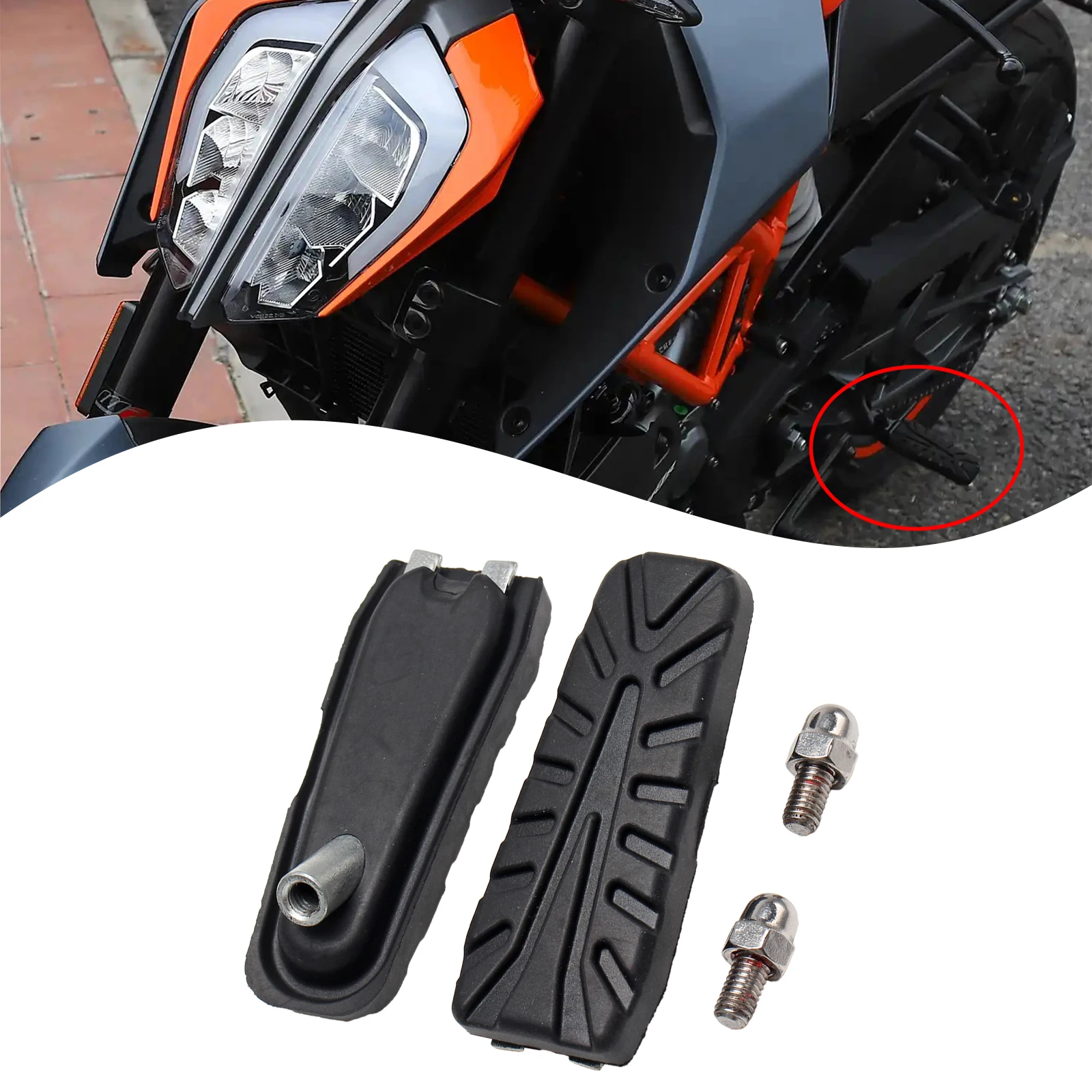 

Front/Rear Rider Passenger Footrest Rubber Cover For 200/250/390 Duke RC 390/200/125 2019 2020 2021 2022 2023 2024 Wear Pegs