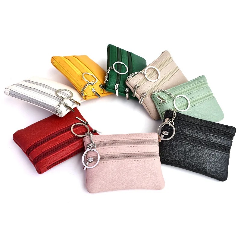 

Women Keypack Mini Solid Color Minimalist Wallet Multi Layered Portable Card Bag Soft Coin Purse for Women Wallets Men Cartera