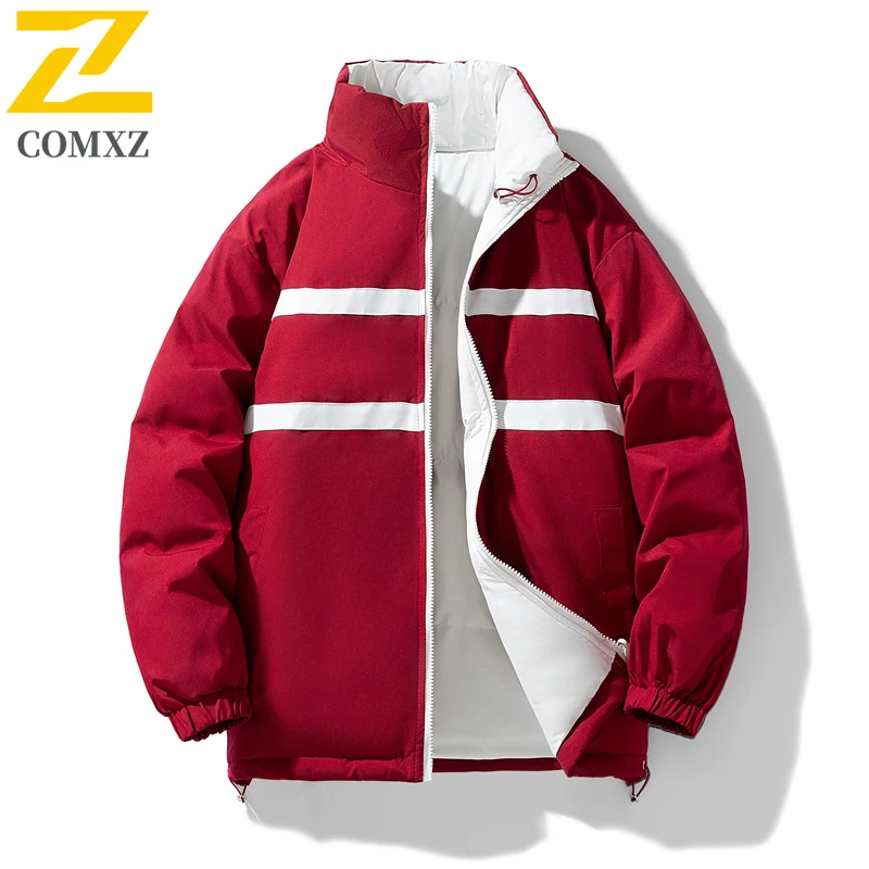 

COMXZ зимнее стеганое пальто, мужские повседневные универсальные ветрозащитные парки для кемпинга, классическая модная новая верхняя одежда с воротником-стойкой