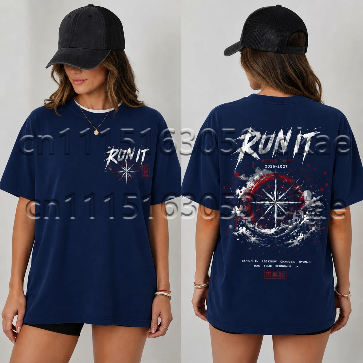 Run It T-shirt 2026 KPOP Concert Sport Casual T-shirt Fan Gift Streetwear Minimalist Casual Short Sleeve Women's T-shirt