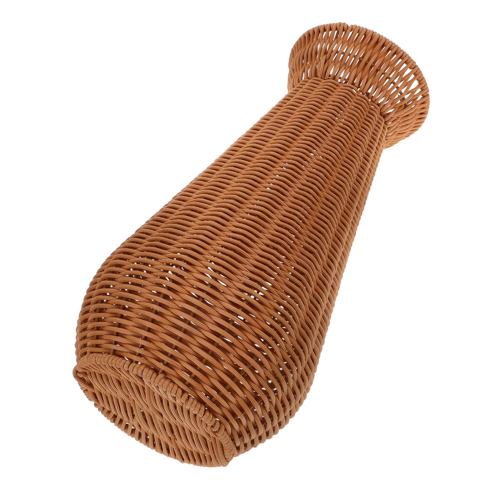 

Imitation Rattan Woven Flower Vase Rustic Decorative Vase for Home Office Tabletop Dried Fresh Flower Arrangement Centerpiece
