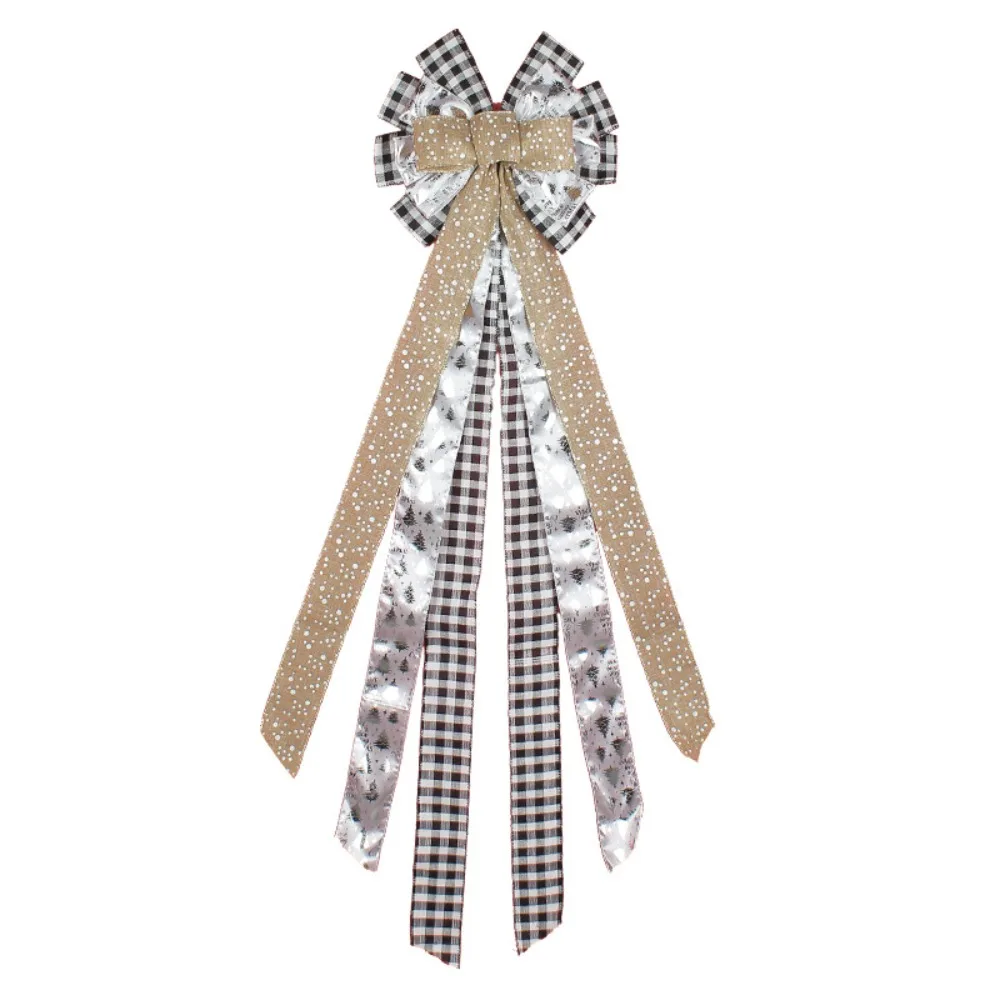 

Bowknot Christmas Tree Decoration Bow Hanging Reuasble Christmas Bow Bows Long Ribbon Christmas Pendant New Year