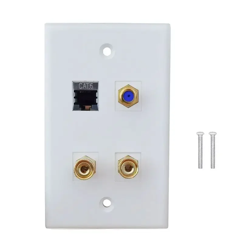 لوحة أمريكية متعددة المنافذ 115*70 مللي متر مقبس حائط تلفزيون F Head CAT6 شبكة عالية الوضوح HDMI متوافق مع رئيس مكبر الصوت #6