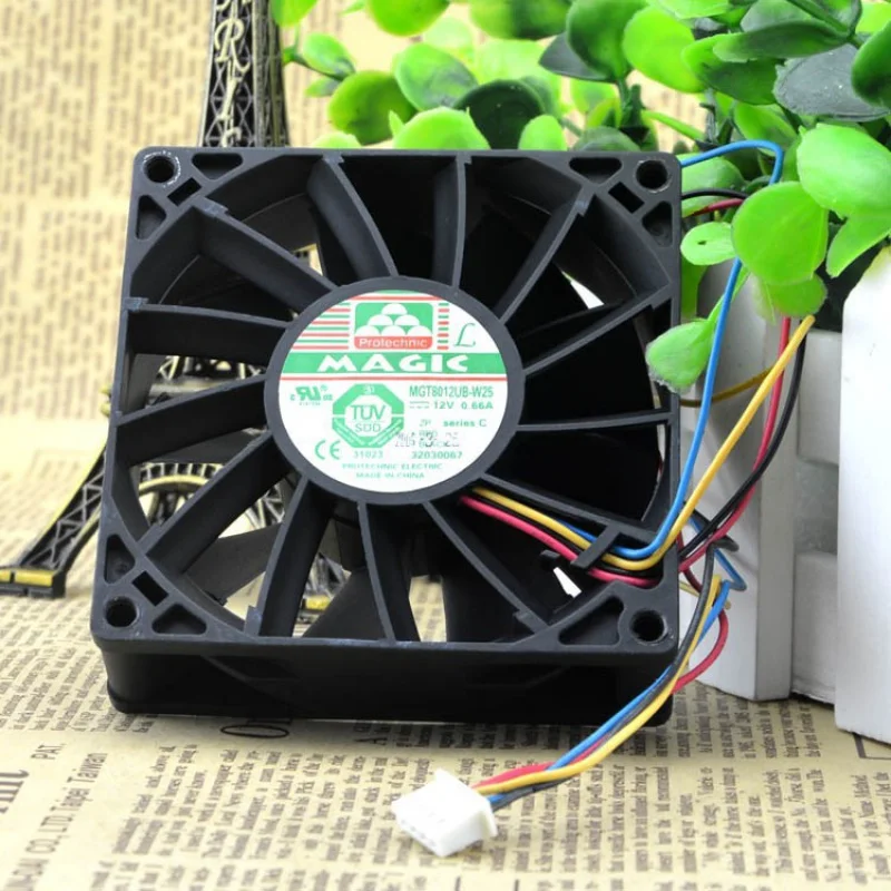 8025 MGT8012UB-W25 12V 0.66a Four-Wire Pwm Cooling Fan MGT8012UB