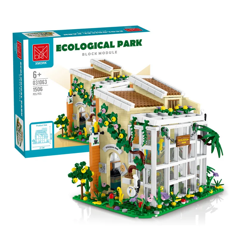 Sunshine Ecological Park Street View Building Blocks - Illuminated Fruit Store Model, Detailed DIY Toy for Urban Landscape