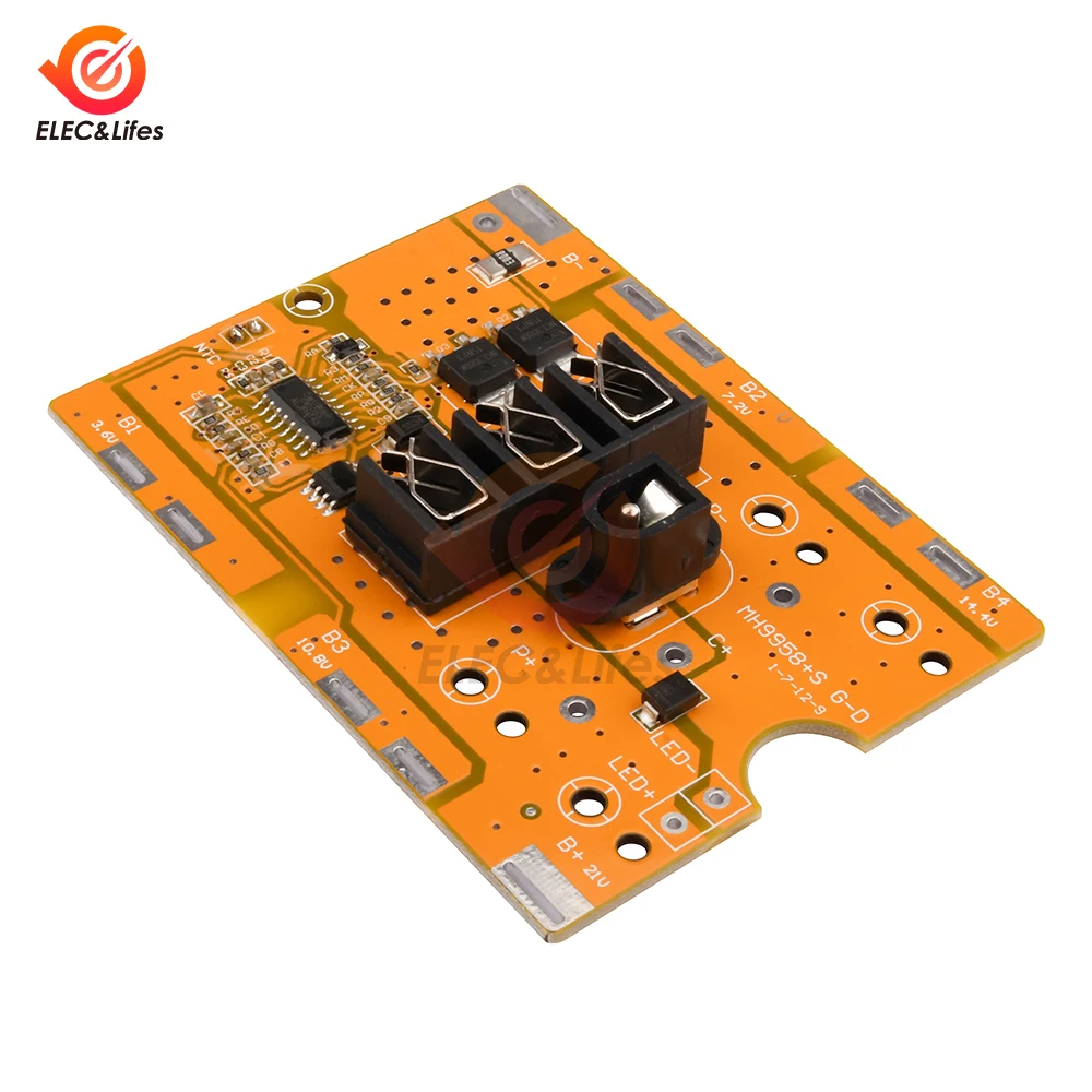 BMS 5S 10A 21V 18650 リチウムイオンバッテリー充電ボード NTC 温度保護 DC プラグ付き 5S BMS PCM 電動工具用