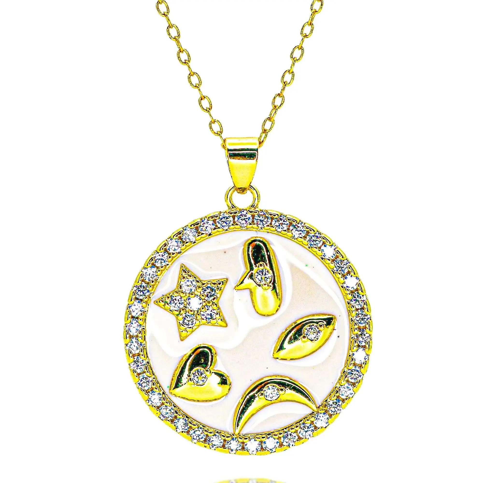 Позолоченная звезда, луна, сердце, Фатима, турецкие подвески в виде глаз для ожерелья, изготовление ювелирных изделий своими руками, эмалированная подвеска на удачу, ювелирные изделия, подарки Позолоченная звезда, луна, сердце, Фатима, турецкие подвески в виде глаз для ожерелья, изготовление ювелирных изделий своими руками, эмалированная подвеска на удачу, ювелирные изделия, подарки