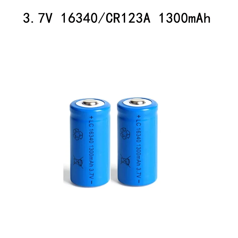 3.7V 16340 1300mAh Li-ion Rechargeable Battery CR123A Batteries for Flashlight, Surveillance Camera, Laser Pointer CR17345