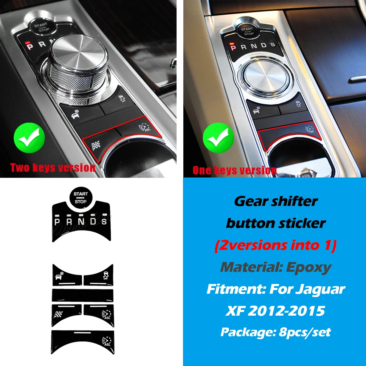 Für Jaguar XF Schwarz Taste Aufkleber 2012 2013 2014 2015 Klebrige Taste Lösung Für Jaguar XF X250 Zubehör Auto Modifikation – Detail 10