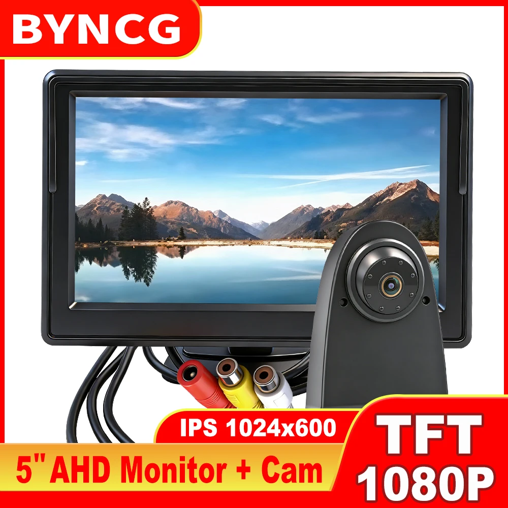 

5 inch Car Monitor AHD IPS Screen CVBS LCD Display reverse camera 1080P Brake Light for Benz Mercedes Viano Sprinter Vito VW RV