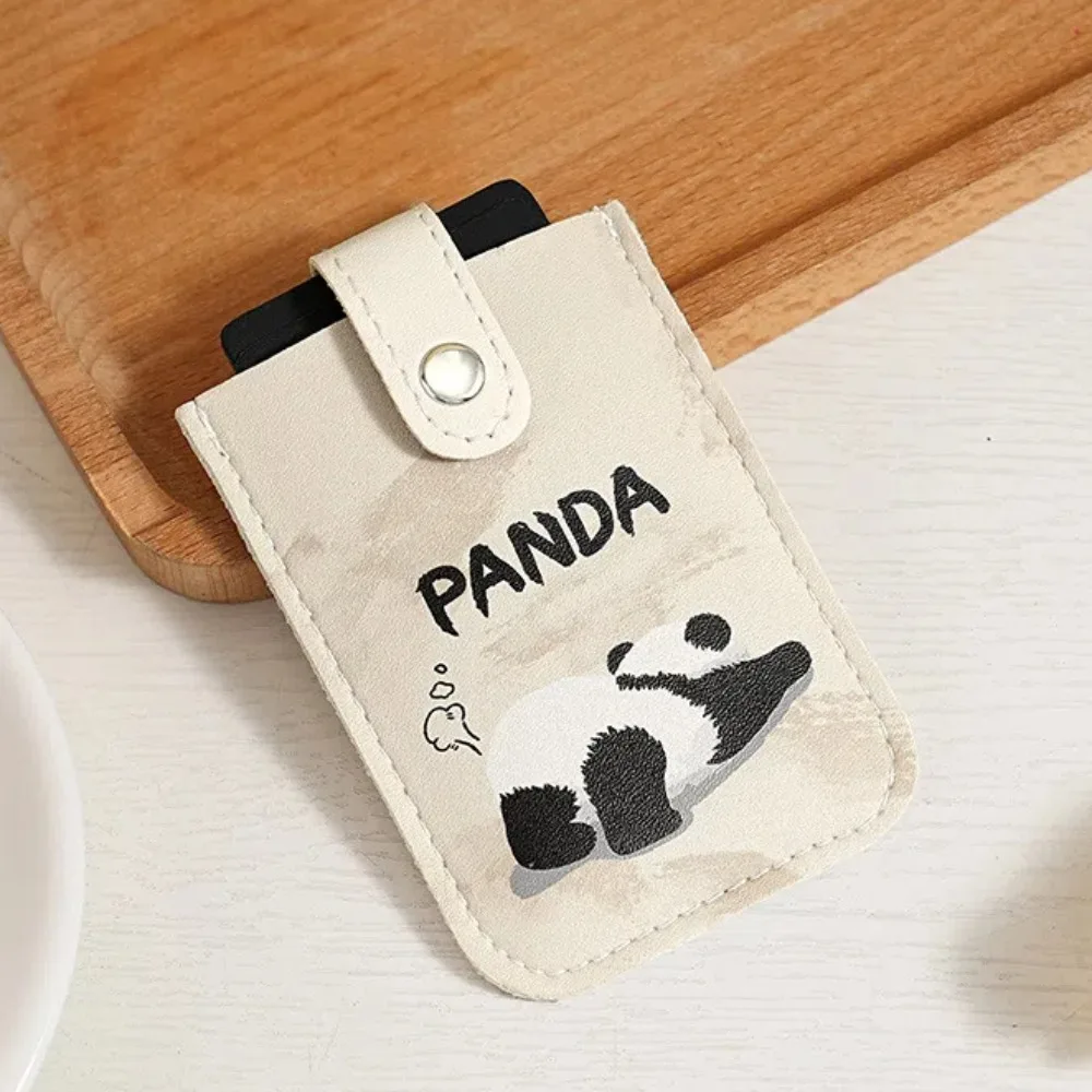 

PU Leather Pull Out ID Cards Holder Pouch Waterproof Bank Credit Card Organizer Candy Colors Persimmon Pattern