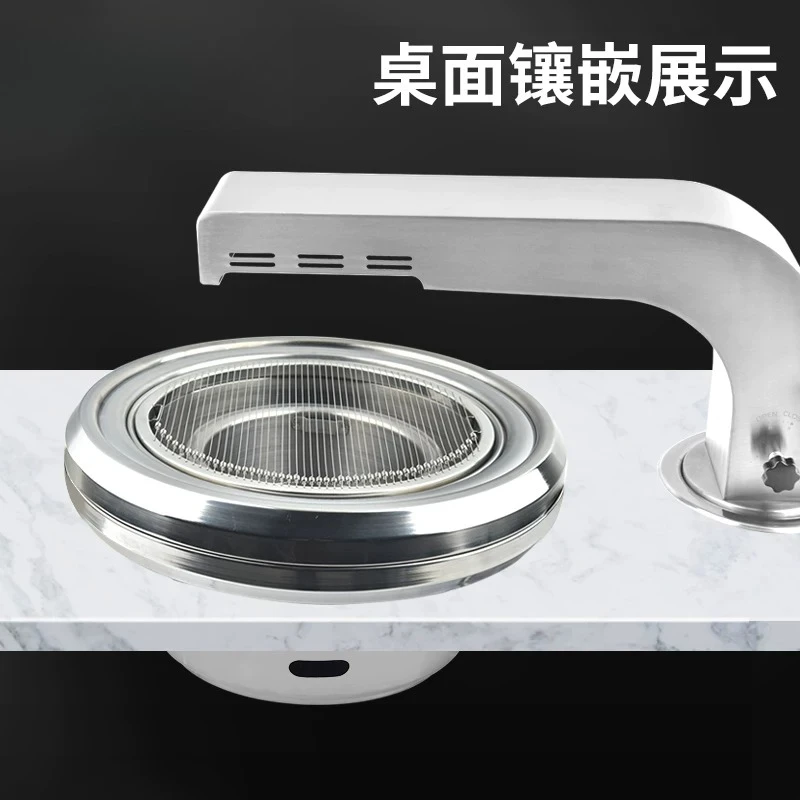 Japanese charcoal grill Buffet grill Internet celebrity Stainless steel round Titanium grill