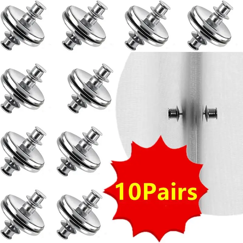 10/5 Pairs Curtain Magnetic Button Nail Free Detachable Window Curtain Close Magnet Buckle Adjustment Curtain Clip Accessories