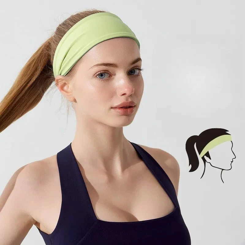 

New Elastic Headband Women's Antiperspirant Sweat-absorbent Running Fitness Yoga Headscarf Headband Headband Women's Wide Brim