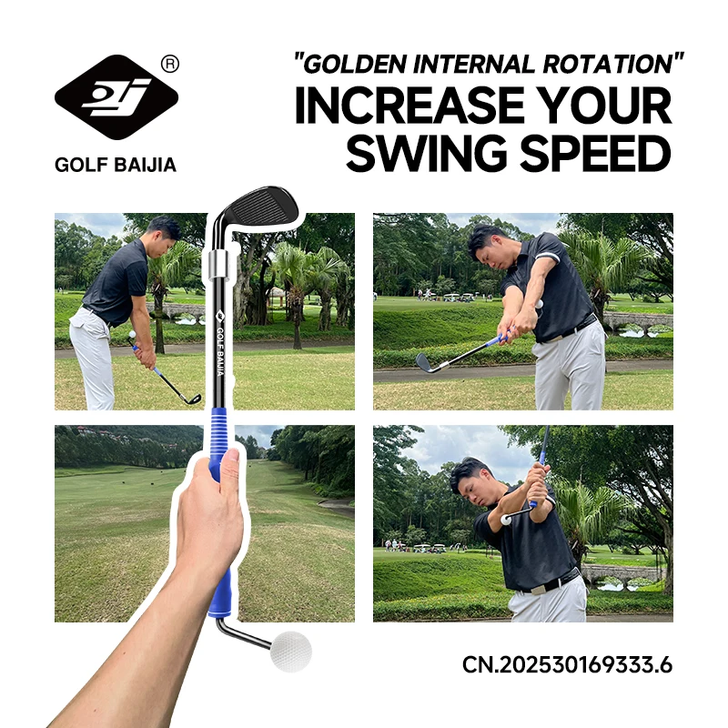 Blue Golf Gold Internal Rotation Swing Trainer, Master the delayed release of the swing, Ideal for indoor and outdoor training f