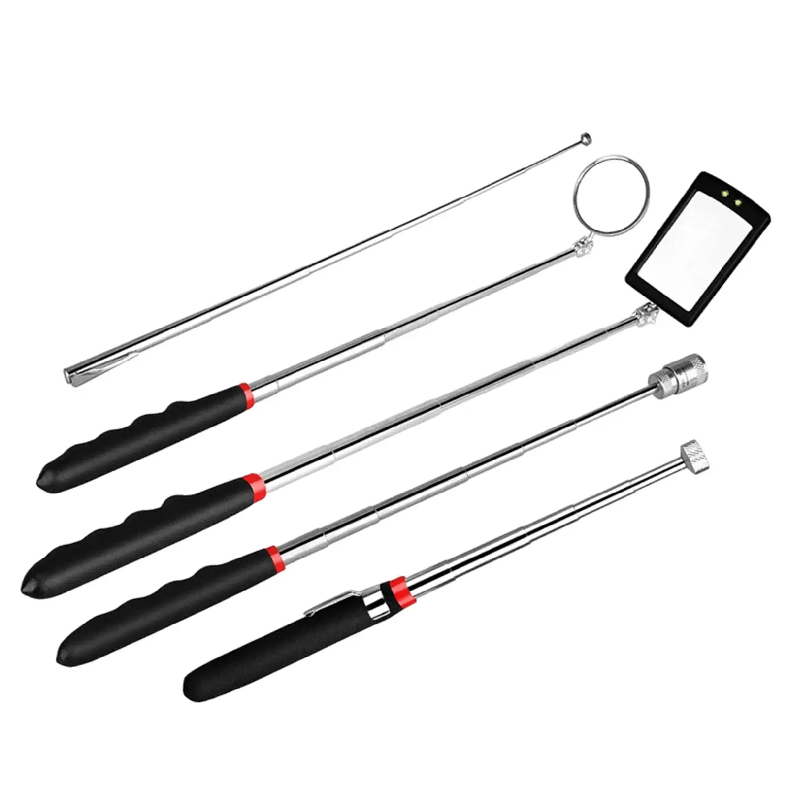 

5Pcs Magnetic Telescoping Pick up Tool Kit Lightweight Multifunctional Sturdy Adjustable Inspection Mirror for Automobile Parts