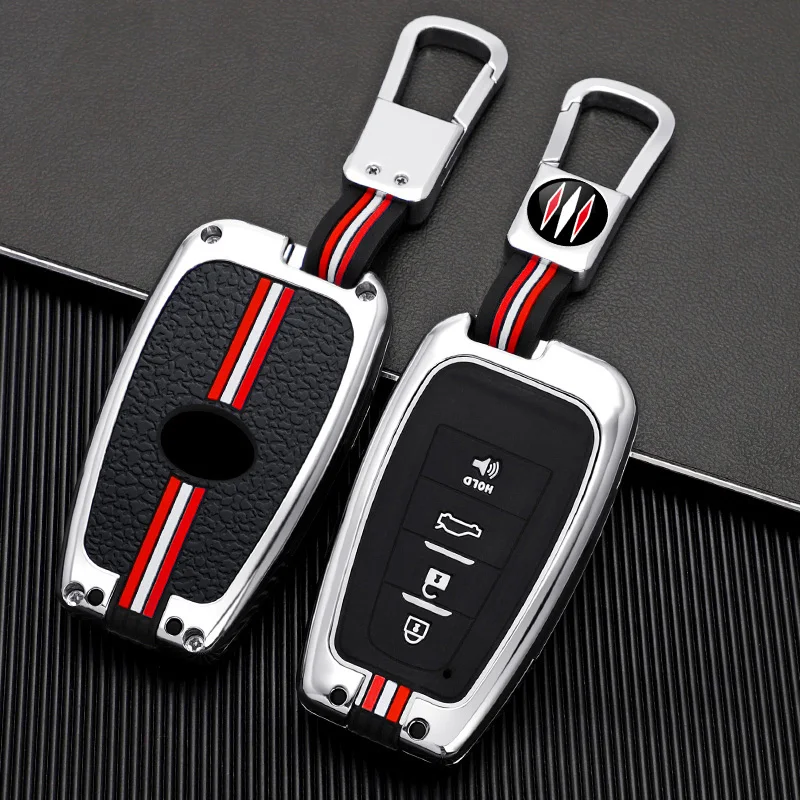 Zinc Alloy Car Key Case for Toyota Camry CHR Corolla RAV4 Avalon Land Cruiser Prado Prius Remote Shell Fob Cover Holder