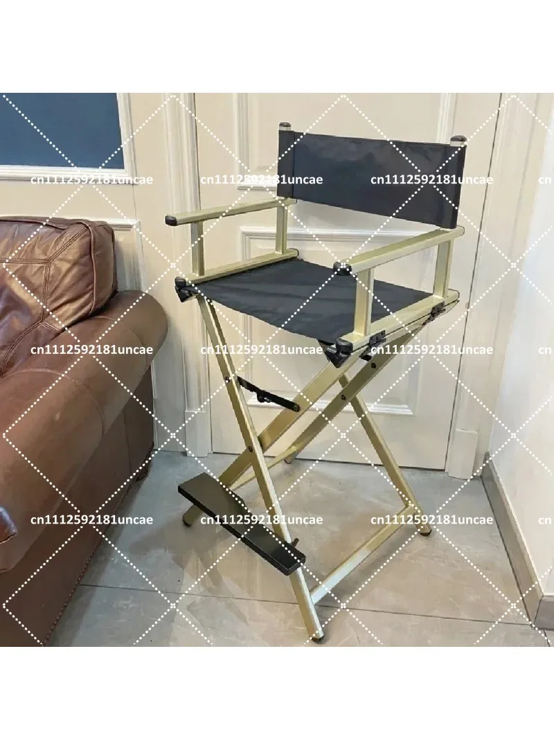 Folding Director Chair Lightweight Portable Aluminum Frame Makeup Artist Chair for Outdoor Camping and Travel