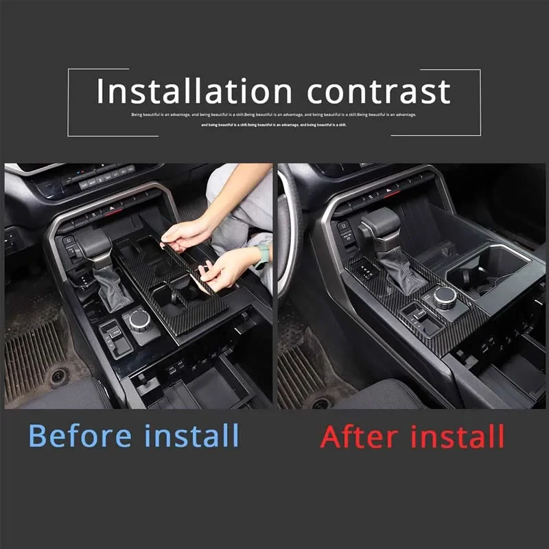 For Toyota Tundra Sequoia 2022-2023 Car Center Control Shift Panel Trim Sticker ABS Gear Protection Accessories 1 Pcs