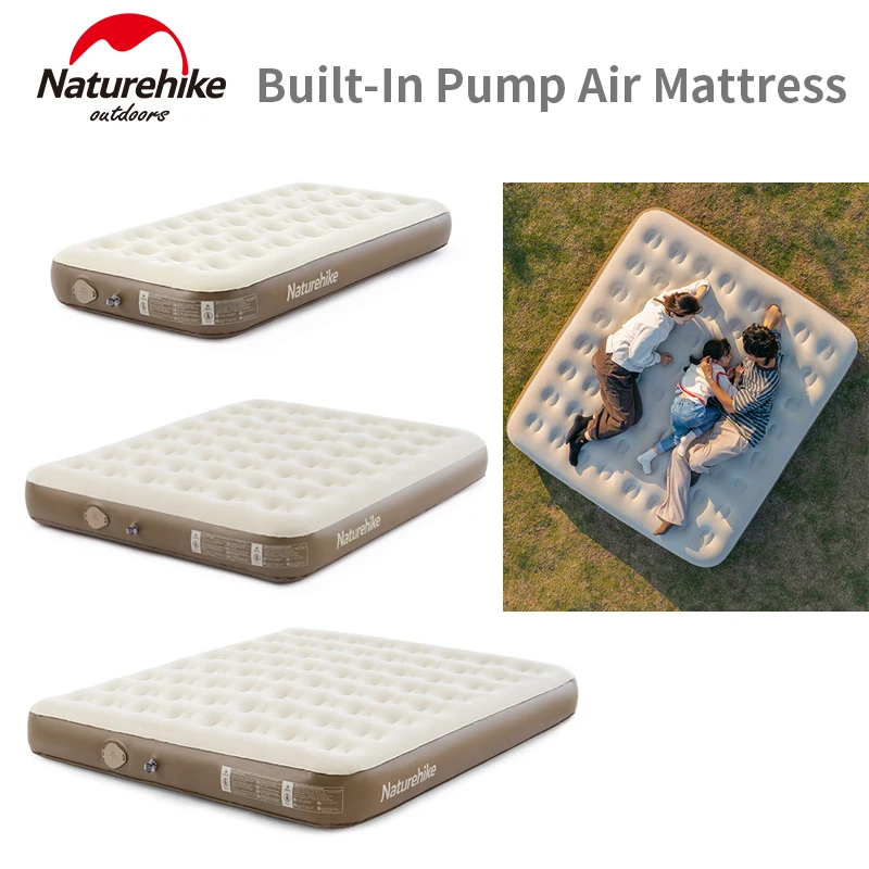 

Naturehike Inflatable Mattress Outdoor PVC Air Cushion 25cm Bearing 450kg Camping Tent Bed C25 Built In Pump Sleeping Pad Mat