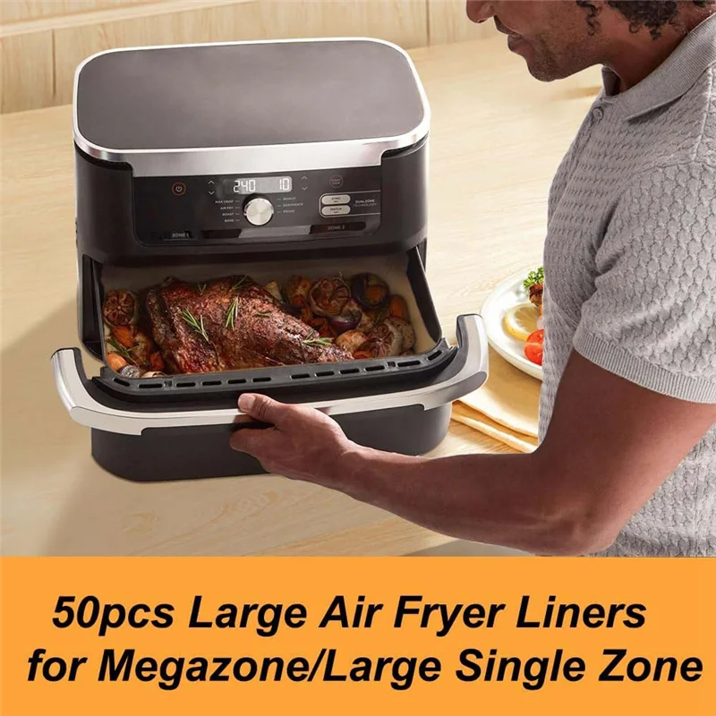 M04K 150PCS Air Fryer Liners Disposable, Liners For Air Fryer Basket, Air Fryer Parchment Paper Liners For Ninja Dual