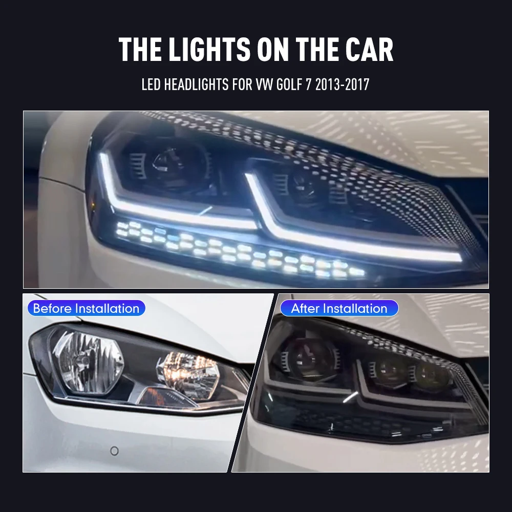 LED Car Headlight Assembly For Volkswagen VW Golf 7 MK7 2013-2017 DRL Turning Signal Head Lamp Left Right Front Headlights