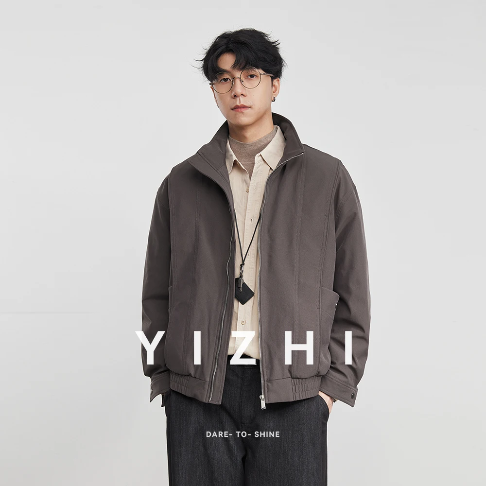 

Fashion Men's Cotton-padded Stand-up Collar Work Jacket 2025 Autumn Winter New Loose Casual Outerwear Trendy Top Jacket