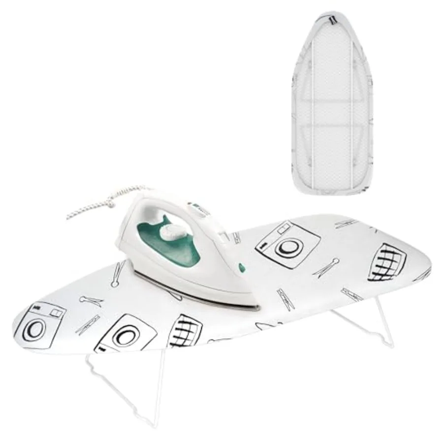 

Small Tabletop Ironing Board with Heat Resistant Cover and Pad 28"x12" Portable Compact Iron Board with Non-Slip Folding Feets