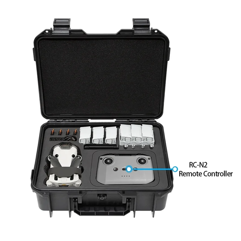 عملي-ل DJI Mini 4 Pro حقيبة للتخزين Mini 4 Pro حافظة مقاومة للانفجار محمولة صندوق مقاوم للماء غلاف صلب حافظة ذات سعة كبيرة