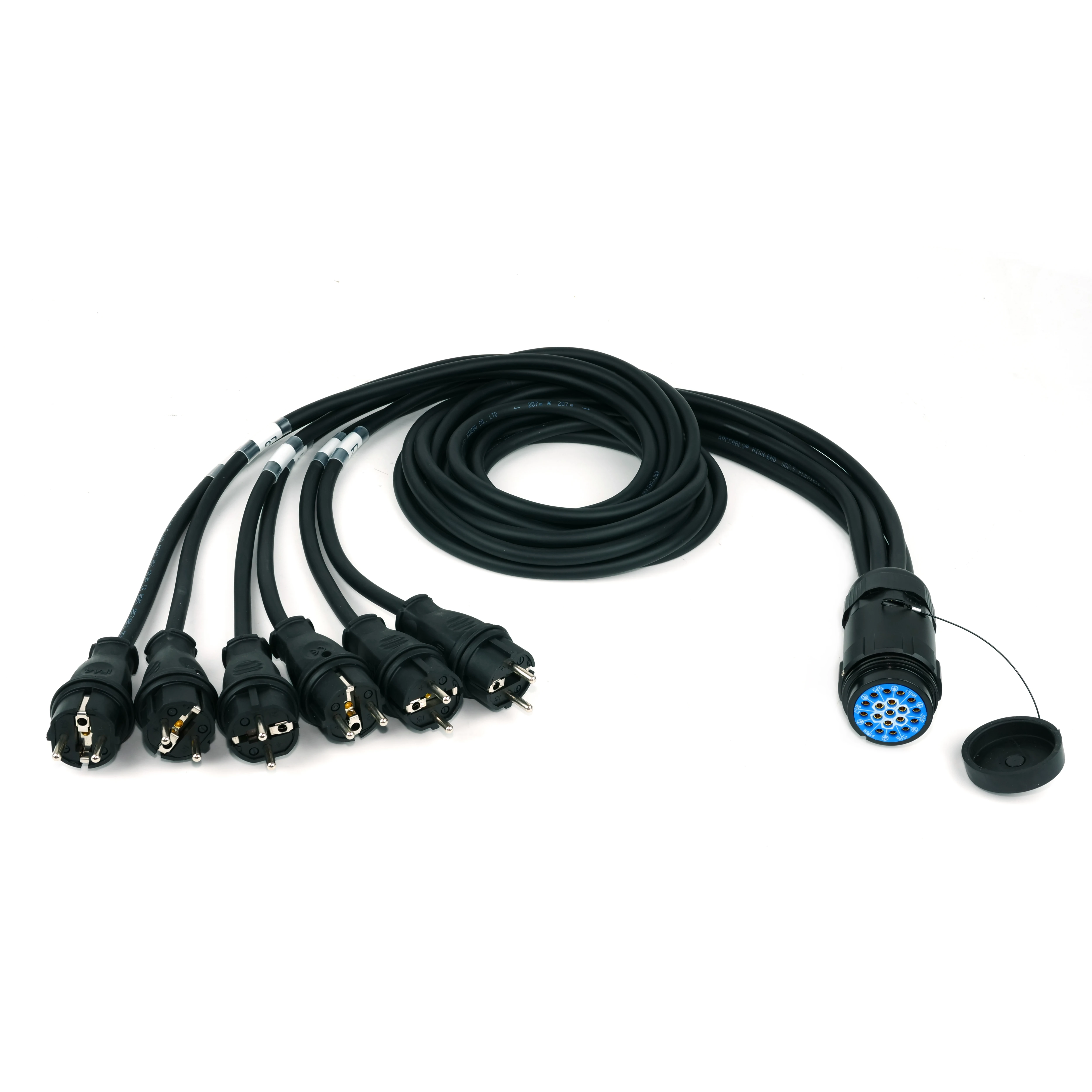 Best Sellers19Pin Socapex France Fanout Breakout 12AWG 6Channels Cable Waterproof Super Flex Oxegen Free Copper