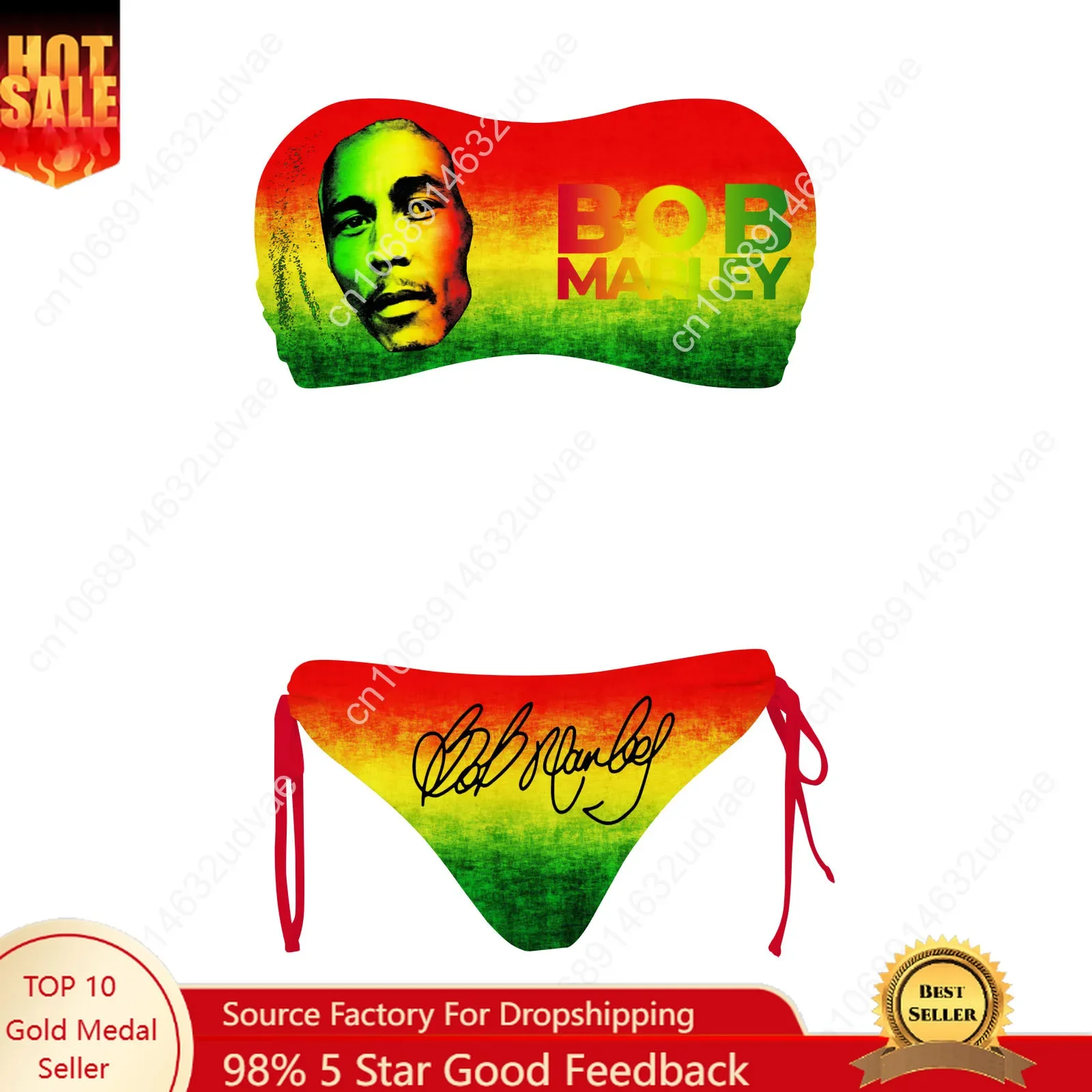 

Купальник Bob Marley, женский, из двух частей, с завязками, персонализированный, для вечеринок у бассейна, бикини, пляжная одежда на заказ