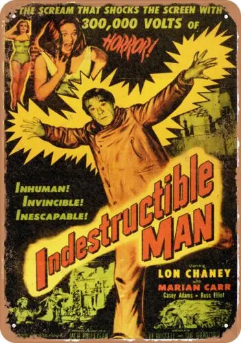 Metal Sign - Indestructible Man (1955) - Vintage Look