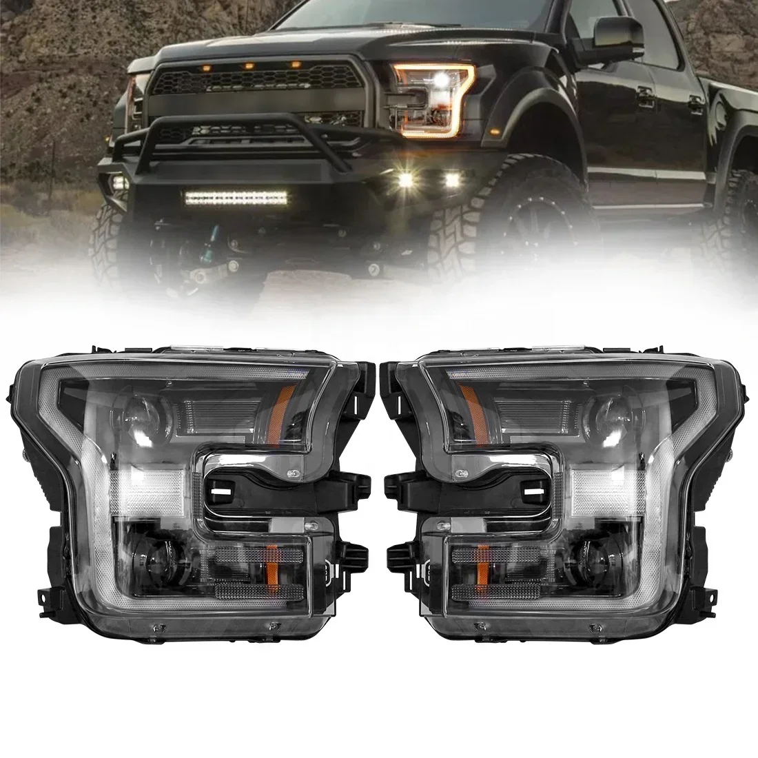 

Car Auto Part lighting systems Full LED Headlight Assembly For Ford F150 F-150 F 150 2015-2017 Raptor Type Headlamp