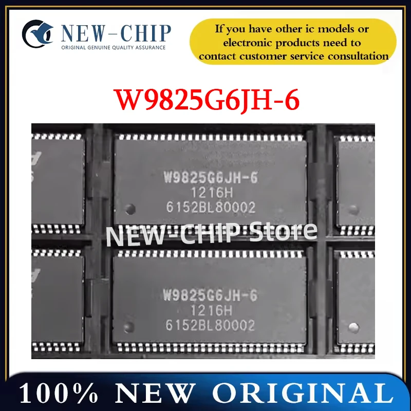 Chip de memoria SDRAM IC, paquete de W9825G6JH-6, 256M-bits, nuevo, Original, W9825G6, 5-100 Uds./lote, TSOPII-54