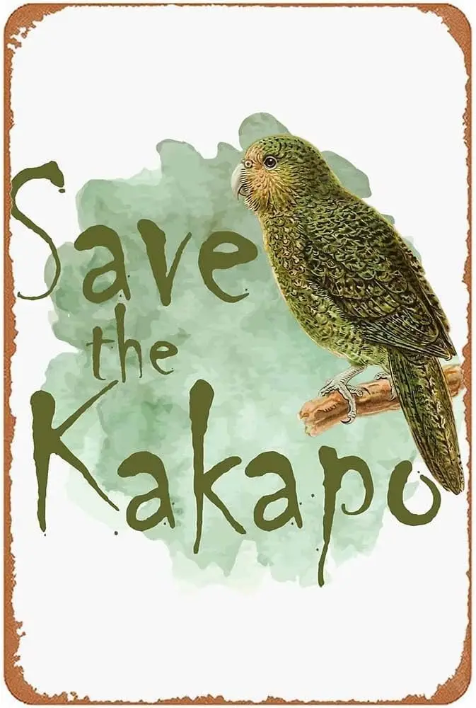 Save The Kakapo Metal Signs Vintage Man Cave Farm Kitchen Wall Art Bar Billiard House Metal Aluminum Sign 8x12 Inch