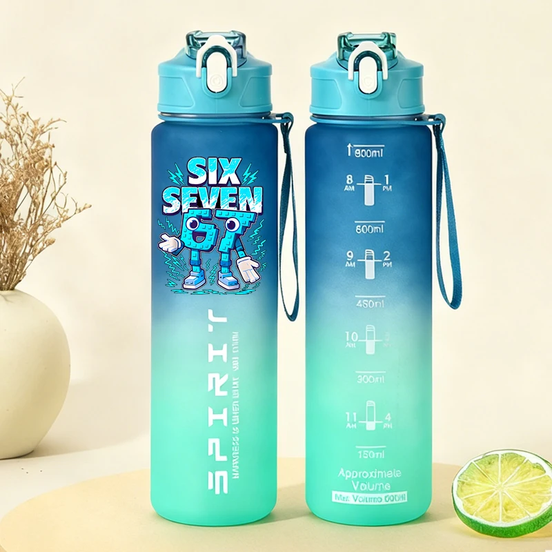 

800ml Steal A Brainrot Sports Water Bottles Anime 67 Six Seven Frosted Bottle Outdoor Gym Fitness Jugs Boys Girls Drinking Cup