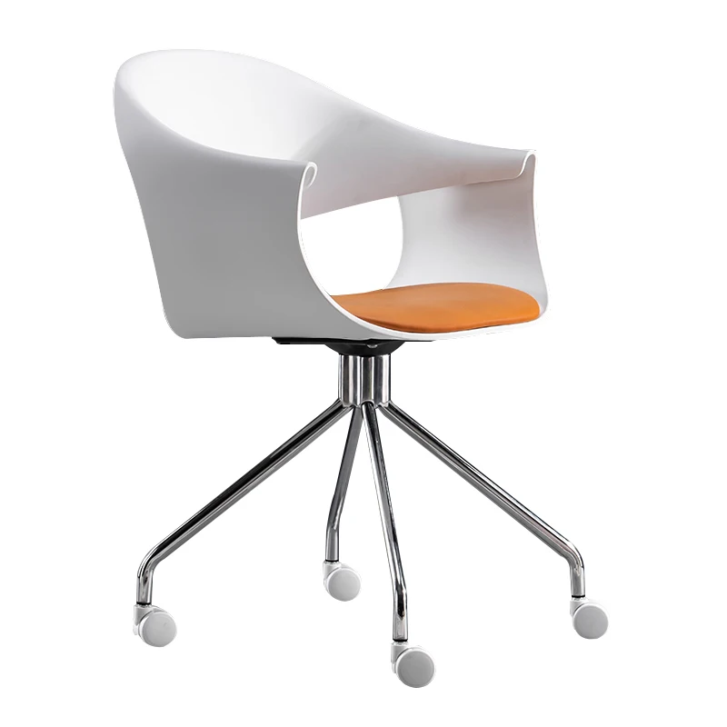 tq-Ergonomic Office Chair Adjustable Height Computer Chair with Steel Legs Comfortable Plastic Chairs