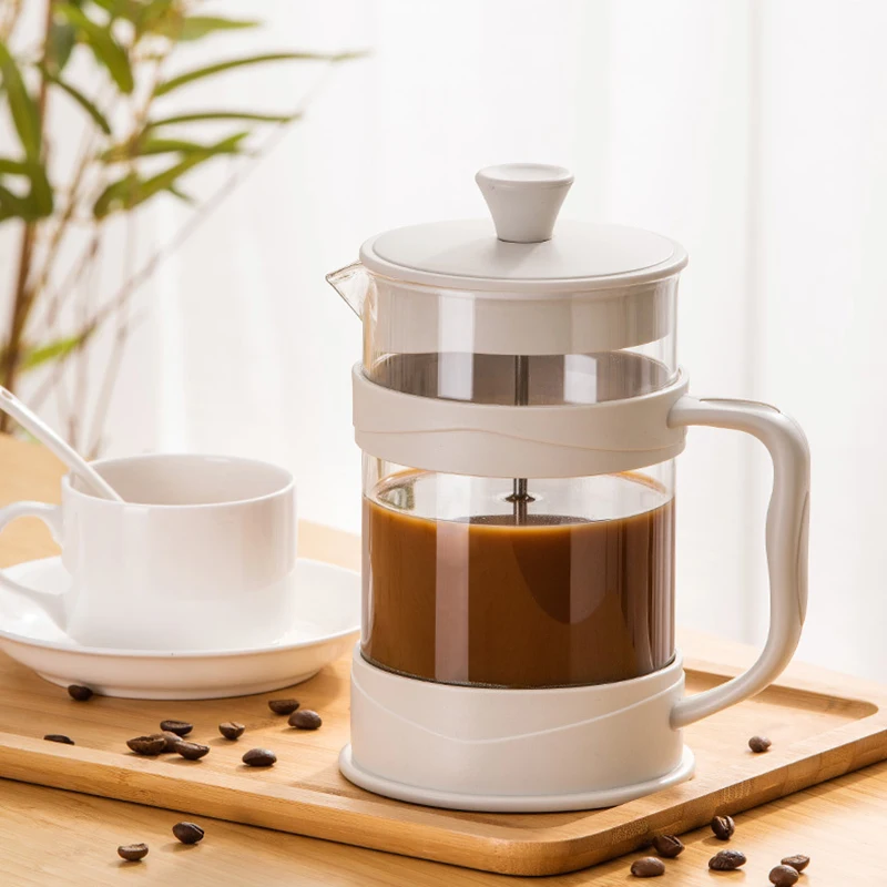 Transparente Glas Französisch Presse Topf Hitzebeständige Kaffee Teekanne Filter tasse Hand Punch Kalt brauen Topf Haushalt Büro Kaffeetassen