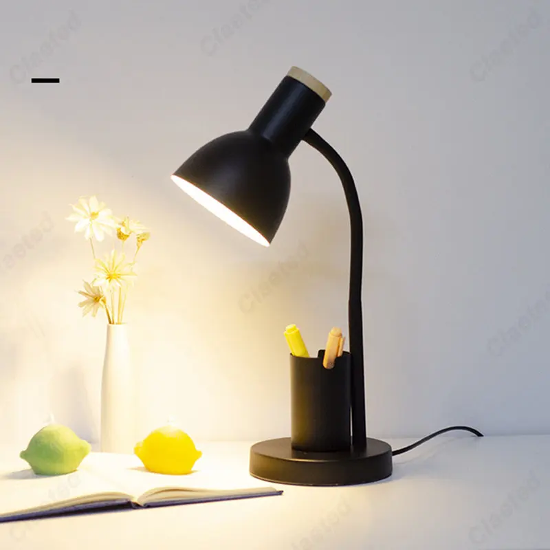 Creative Desk Lamp With Pen Holder Nordic Cute Light Neat Table Room Desks Computer Offices Baby Night Decoration Bedroom