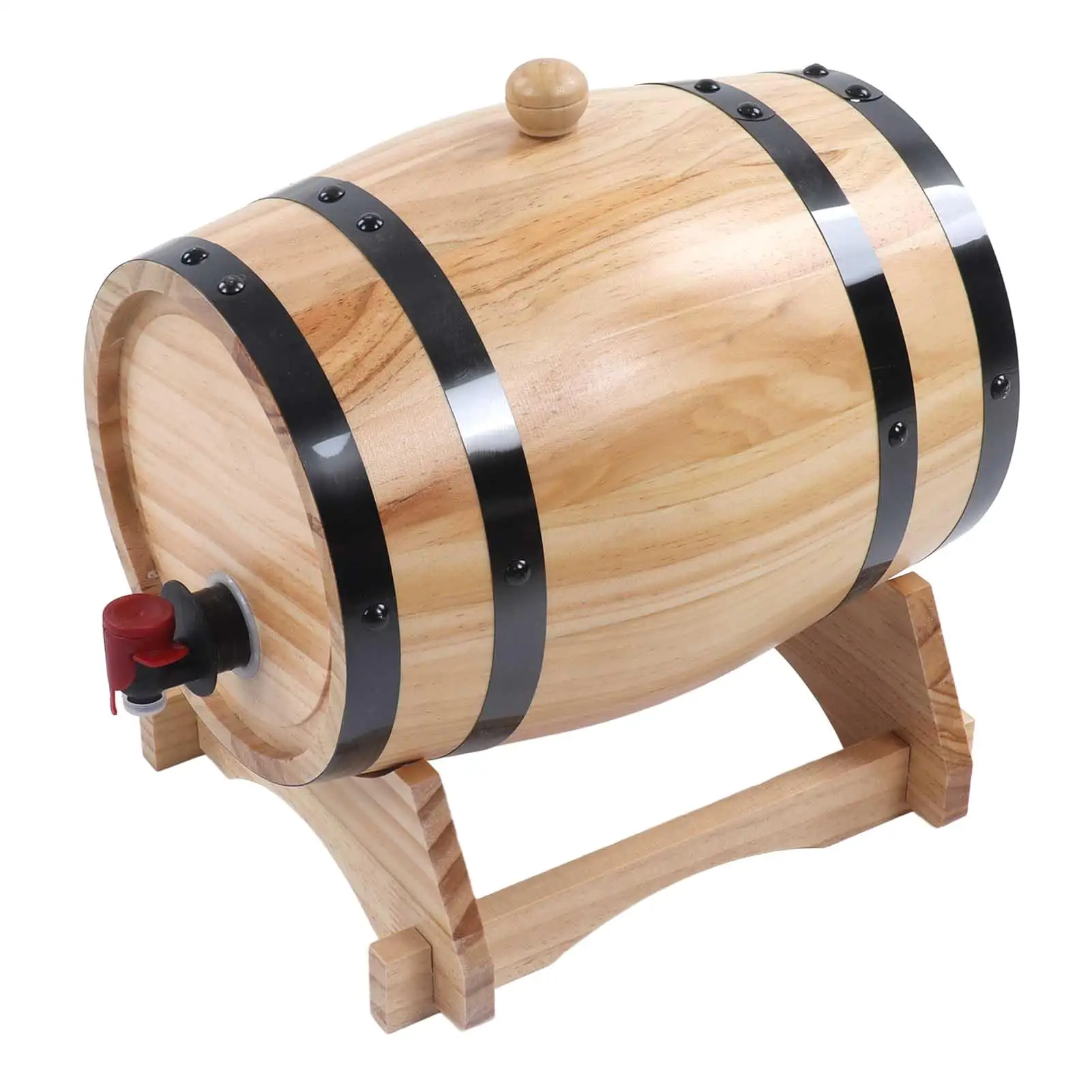 5L Wooden Wine Oak Barrel Decorative Ornaments for bar Brew Beer Keg Tap Dispenser