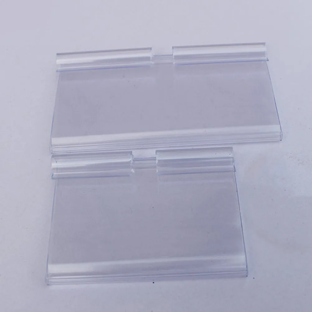 

36Pcs 4.2x8cm Transparent PVC Price Tags Clear Plastic Label Holders for Supermarket Mall Retail Store Shelf Display