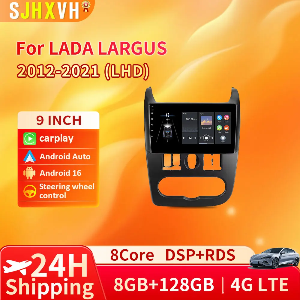 

Android 16 Car Radio For Lada Largus 2012 2013 2014 2015 2016 - 2020 Navigation GPS Multimedia Video Player Stereo Carplay+Auto