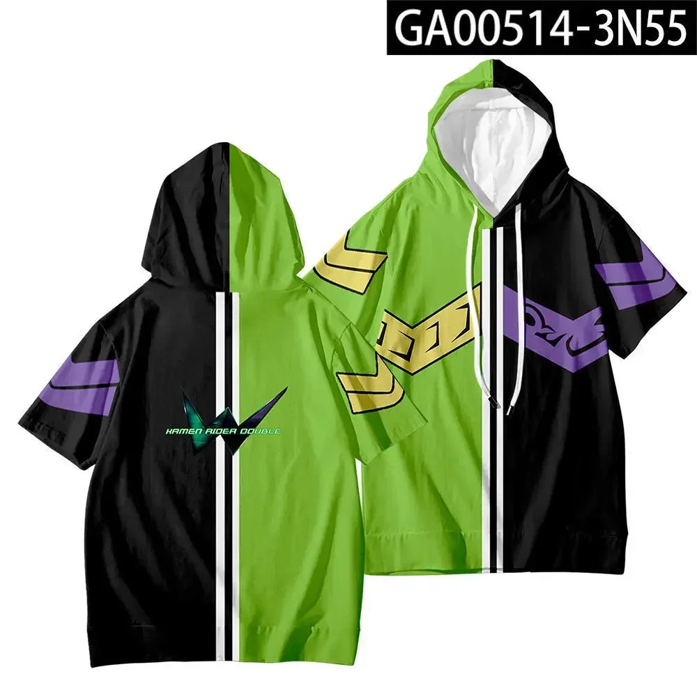 

Kamen Rider Hooded Short-sleeved WJoker Fangs Blast Impression Boys Anime T-shirt