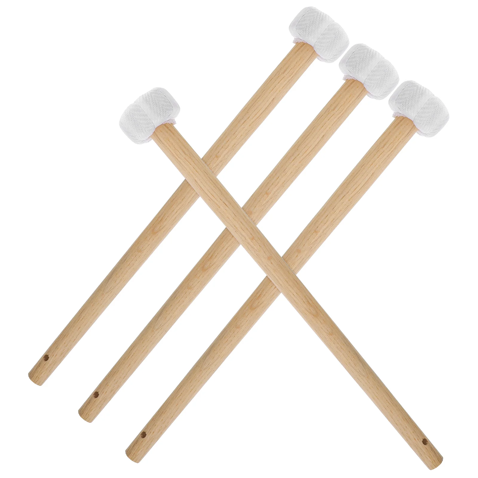 

4pcs Gong Chinese Percussion Mallets Small Gong Hammer Wood Cotton Durable Replacement For Traditional Performance Music