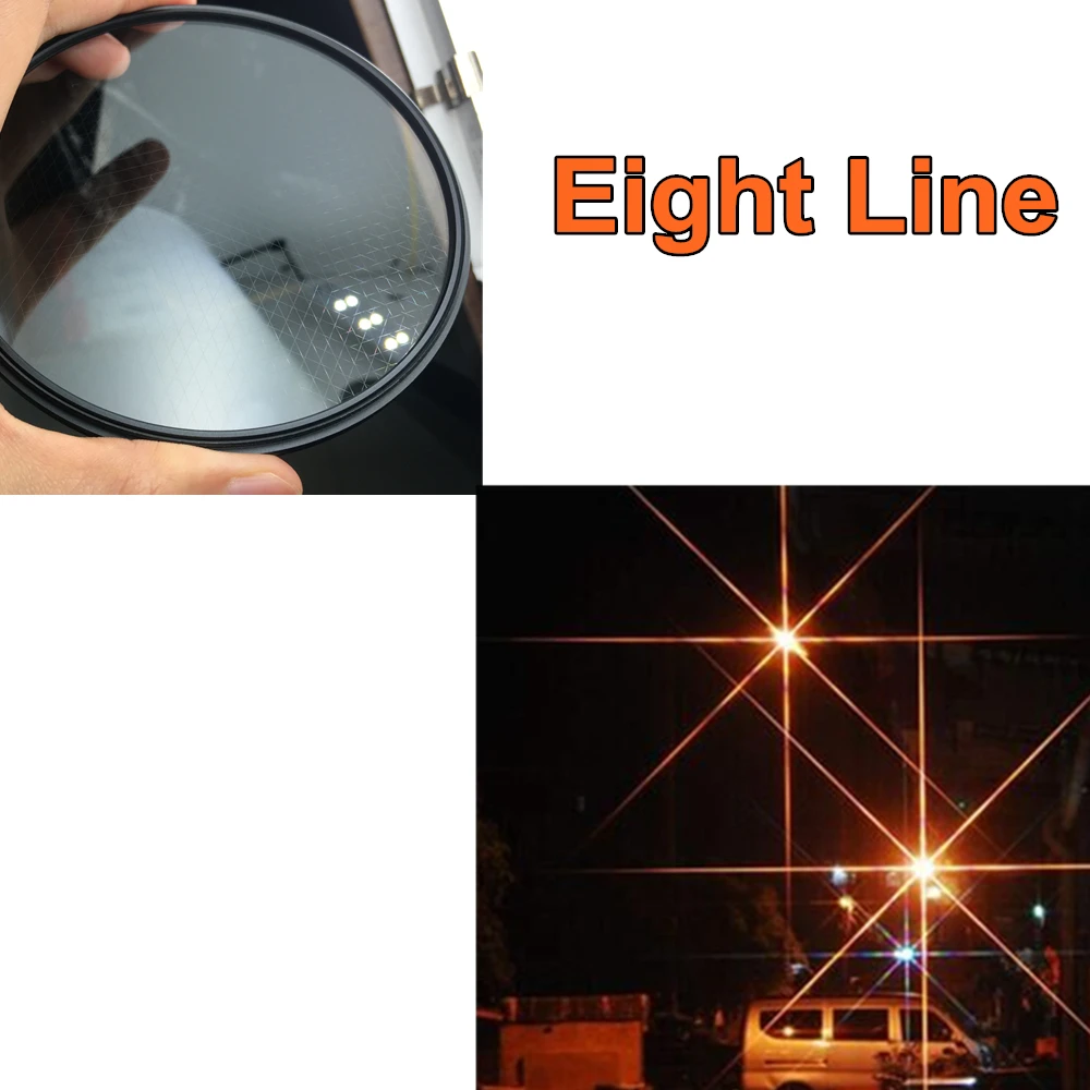 Filtro transversal da lente do filtro da estrela de 95mm 105mm para a linha da câmera 4/6/8 de dslr