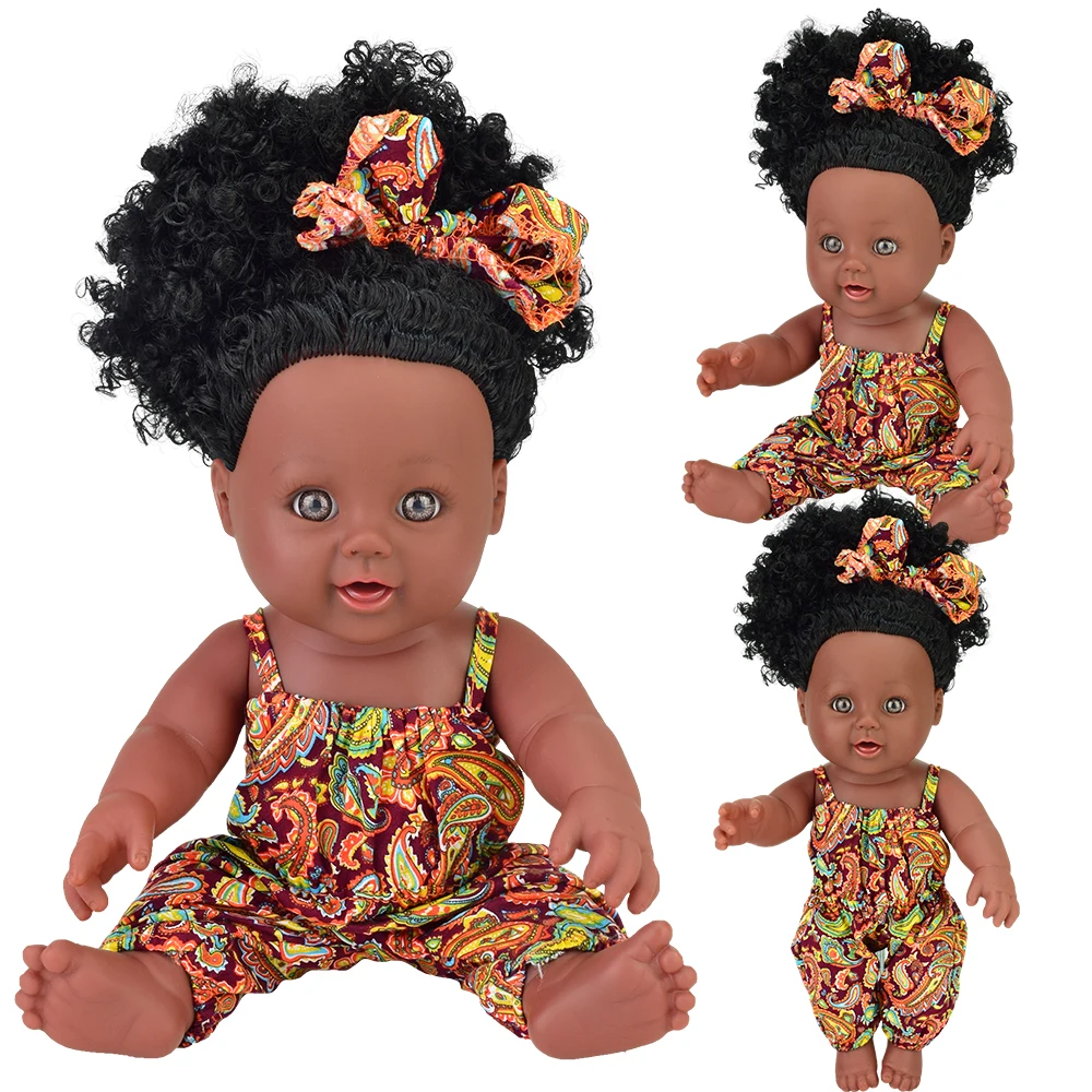 

China manufacture 12inch Black Baby doll real African American doll for kids gift