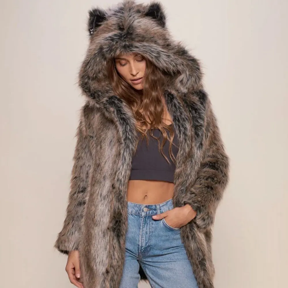 Hot Selling Women's Faux Fur Coat Hooded With Ears Comfortable And Thick Winter Warm Comfortable Casual Faux Fur Coat For Women