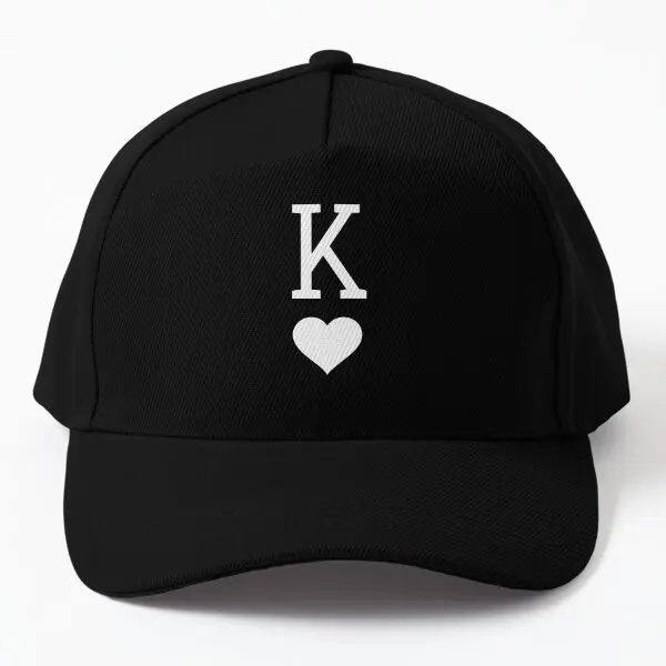 หมวกเบสบอลเกม King of Hearts สีดำและสีขาวหมวกกีฬาลำลองสีทึบ SnapBack สำหรับผู้ชายผู้ชายพิมพ์ฮิปฮอป