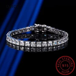 Princess Cut Moissanite Diamond Bangle Bracelet 100% Real 925 Sterling silver Wedding Bracelets For Women Men Engagement Jewelry